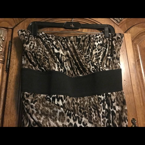 Torrid Leopard Strapless Dress Animal Print Sz 12 - Picture 4 of 7